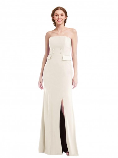 Long Ivory Sleeveless Trumpet Semi Formal Evening Dress / Prom Dress / Bridesmaid Dress Canberra