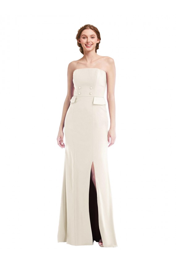 Long Ivory Sleeveless Trumpet Semi Formal Evening Dress / Prom Dress / Bridesmaid Dress Canberra