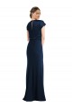 Long Dark Navy Cap Sleeves Trumpet Keyhole Back Formal Evening Gown / Prom Dress / Bridesmaid Dress Canberra