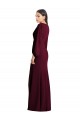 Long Burgundy Gold Puff Sleeves Trumpet Semi Formal Evening Dress / Prom Dress / Bridesmaid Dress Canberra