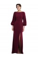 Long Burgundy Gold Long Sleeves Trumpet Open Back Formal Evening Gown / Prom Dress / Bridesmaid Dress Canberra