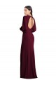 Long Burgundy Gold Puff Sleeves Trumpet Open Back Formal Dress / Bridesmaid Dress Canberra