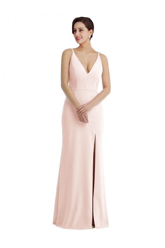 Long Pink Sleeveless Trumpet V-Back Formal Evening Gown / Prom Dress / Bridesmaid Dress Canberra