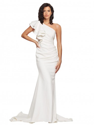 Sweep Train Ivory Sleeveless Sheath Semi Formal Evening Dress / Prom Dress / Bridesmaid Dress Canberra