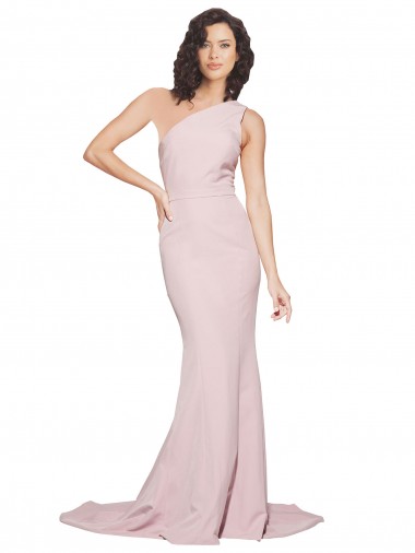 Sweep Train Mauve Sleeveless Sheath Semi Formal Evening Dress / Prom Dress / Bridesmaid Dress Canberra