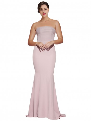 Sweep Train Mauve Sleeveless Sheath Low Back Formal Evening Gown / Prom Dress / Bridesmaid Dress Canberra