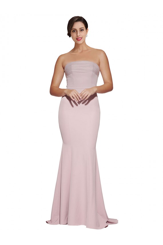 Sweep Train Mauve Sleeveless Sheath Low Back Formal Evening Gown / Prom Dress / Bridesmaid Dress Canberra