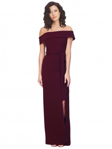 Long Burgundy Gold Sleeveless Sheath Low Back Formal Evening Gown / Prom Dress / Bridesmaid Dress Canberra