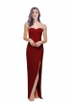 Long Burgundy Sleeveless Sheath Low Back Bridesmaid Dress / Evening Dress Canberra