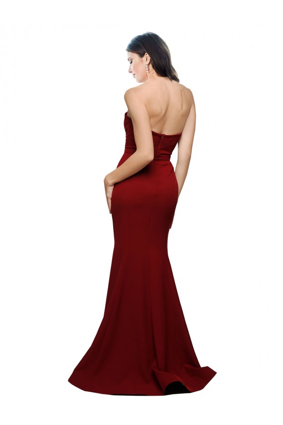 Long Burgundy Sleeveless Sheath Low Back Formal Evening Gown / Prom Dress / Bridesmaid Dress Canberra