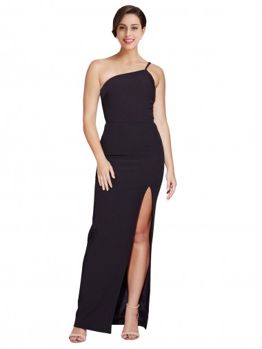 Long Black Sleeveless Sheath Side Slit Formal Evening Gown / Prom Dress / Bridesmaid Dress Canberra