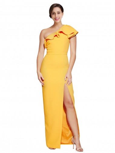 Long Saffron Sleeveless Sheath Formal Evening Gown / Prom Dress / Bridesmaid Dress Canberra