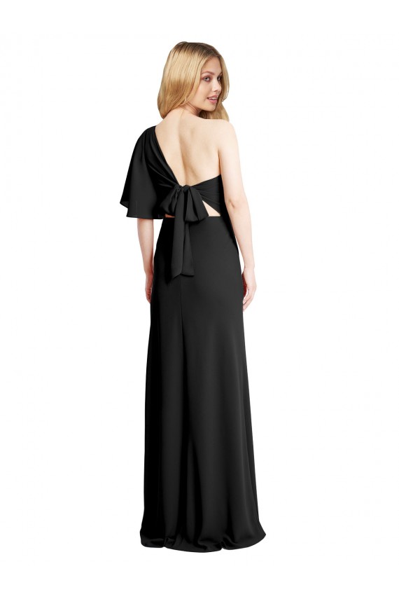 Long Black Flutter Sleeves Sheath Formal Evening Gown / Prom Dress / Bridesmaid Dress Canberra