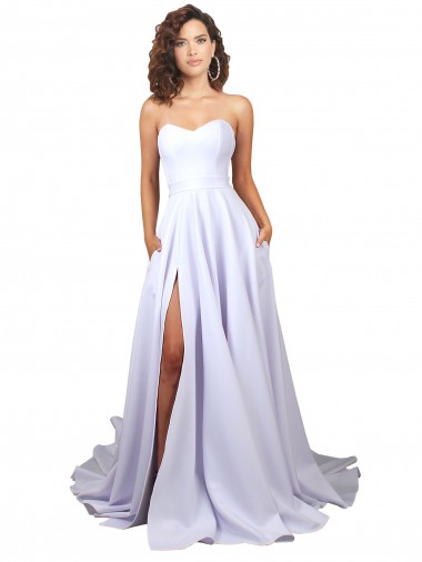 Long White Sleeveless A-Line Stretch Crepe Beach Wedding Dress Canberra