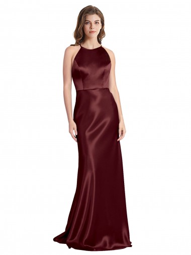 Long Burgundy Gold Sleeveless A-Line Formal Evening Gown / Prom Dress / Bridesmaid Dress Canberra