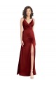 Long Burgundy Sleeveless A-Line V-Back Formal Dress / Bridesmaid Dress Canberra