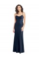 Long Dark Navy Sleeveless A-Line Open Back Black Tie Evening Gown / Prom Dress / Bridesmaid Dress Canberra