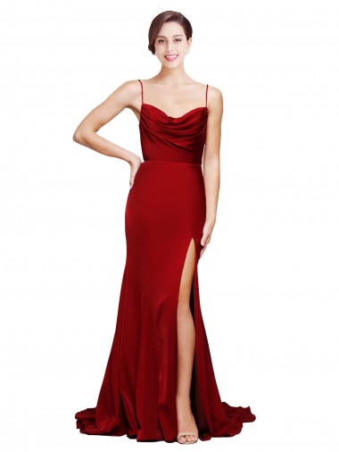 Sweep Train Burgundy Sleeveless Sheath Open Back Black Tie Evening Gown / Prom Dress / Bridesmaid Dress Canberra