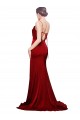 Sweep Train Burgundy Sleeveless Sheath Open Back Black Tie Evening Gown / Prom Dress / Bridesmaid Dress Canberra