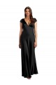 Long Black Cap Sleeves A-Line Keyhole Back Formal Evening Gown / Prom Dress / Bridesmaid Dress Canberra