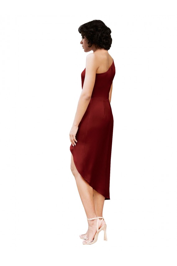 Midi Length Burgundy Sleeveless Sheath Black Tie Evening Gown / Prom Dress / Bridesmaid Dress Canberra