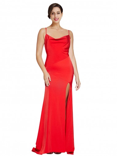 Long Red Sleeveless Sheath Low Back Formal Evening Gown / Prom Dress / Bridesmaid Dress Canberra