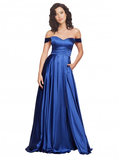 Sweep Train Royal Blue Sleeveless A-Line Formal Evening Gown / Prom Dress / Bridesmaid Dress Canberra