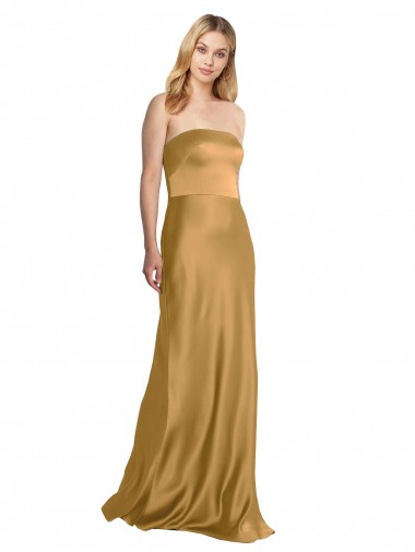 Long Gold Sleeveless A-Line Formal Evening Gown / Prom Dress / Bridesmaid Dress Canberra