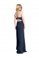 Long Dark Navy Sleeveless A-Line Open Back Daring Side Slit Formal Evening Gown / Prom Dress / Bridesmaid Dress Canberra