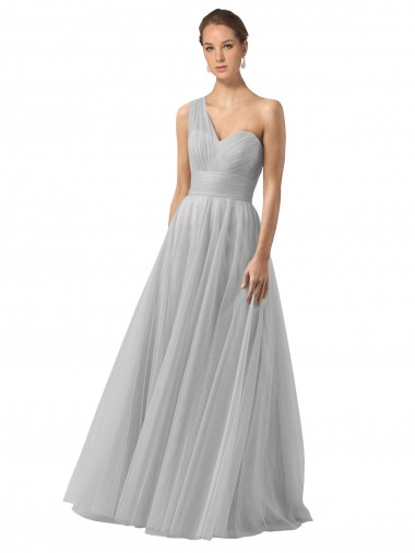 Long Silver Sleeveless A-Line Bridesmaid Gown Canberra