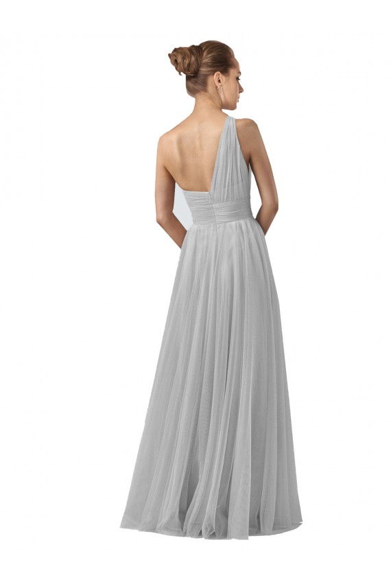 Long Silver Sleeveless A-Line Bridesmaid Gown Canberra