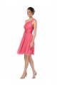 Long Watermelon Sleeveless A-Line Tulle Bridesmaid Dress Canberra