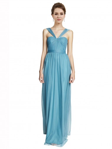 Long Sky Blue Sleeveless A-Line Bridesmaid Dress Canberra