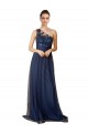 Sweep Train Dark Navy Sleeveless A-Line Bridesmaid Dress Canberra