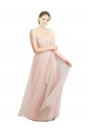 Long Pink Sleeveless A-Line Tulle Bridesmaid Dress / Evening Dress Canberra