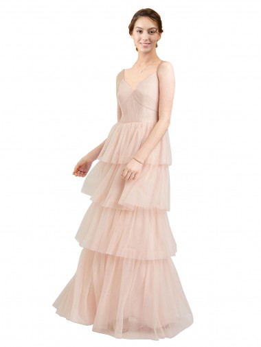 Long Pink Sleeveless A-Line Semi Formal Evening Dress / Bridesmaid Dress Canberra