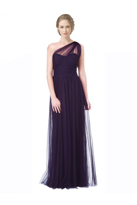 Long Plum Sleeveless A-Line Bridesmaid Dress Canberra