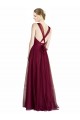 Long Sleeveless A-Line Open Back Tulle Bridesmaid Dress Canberra