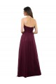 Long Burgundy Sleeveless A-Line Low Back Bridesmaid Dress Canberra