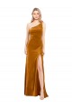 Long Gold Sleeveless A-Line Stretch Velvet Formal Evening Gown / Prom Dress / Bridesmaid Dress Canberra