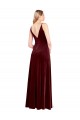 Long Burgundy Sleeveless A-Line V-Back Black Tie Prom Dress / Bridesmaid Dress Canberra