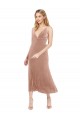 Midi Length Pink Sleeveless A-Line V-Back Prom Dress / Bridesmaid Dress Canberra