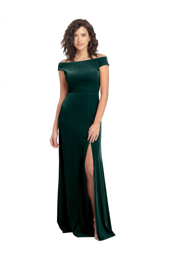 Long Dark Green Cap Sleeves A-Line Formal Evening Gown / Prom Dress / Bridesmaid Dress Canberra