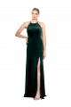 Long Dark Green Sleeveless A-Line Keyhole Back Prom Dress / Bridesmaid Dress Canberra