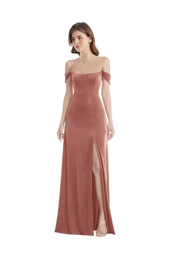 Long Cinnamon Rose Sleeveless A-Line Semi Formal Evening Dress / Prom Dress / Bridesmaid Dress Canberra