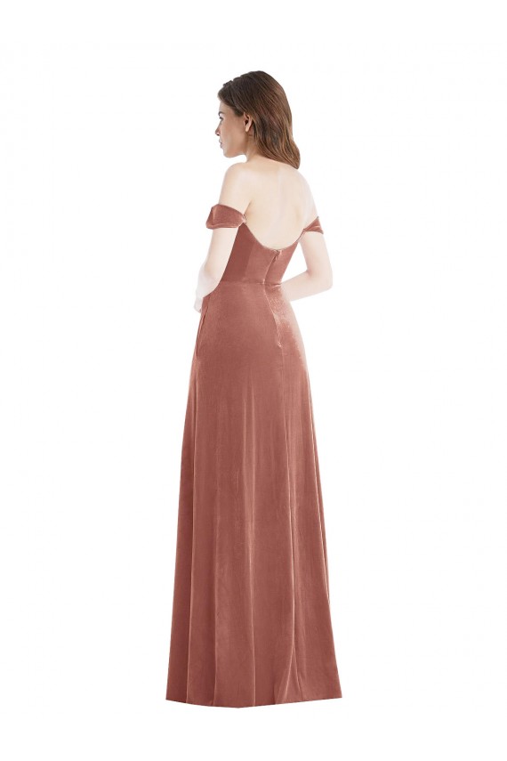 Long Cinnamon Rose Sleeveless A-Line Semi Formal Evening Dress / Prom Dress / Bridesmaid Dress Canberra