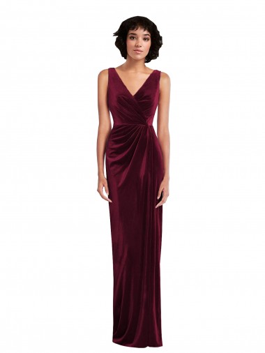 Long Burgundy Sleeveless Sheath Semi Formal Evening Dress / Prom Dress / Bridesmaid Dress Canberra