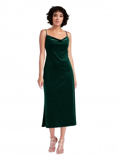 Midi Length Dark Green Sleeveless Sheath Open Back Black Tie Evening Gown / Prom Dress / Bridesmaid Dress Canberra