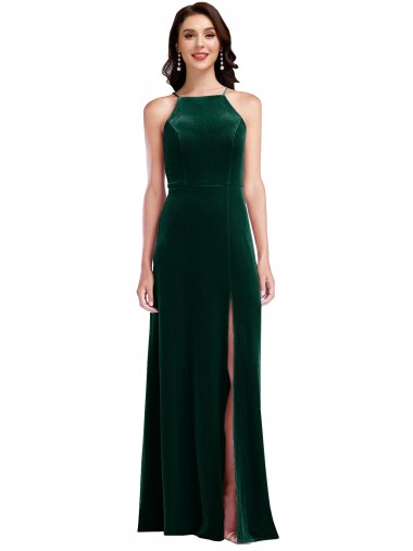 Long Dark Green Sleeveless A-Line Semi Formal Evening Dress / Prom Dress / Bridesmaid Dress Canberra