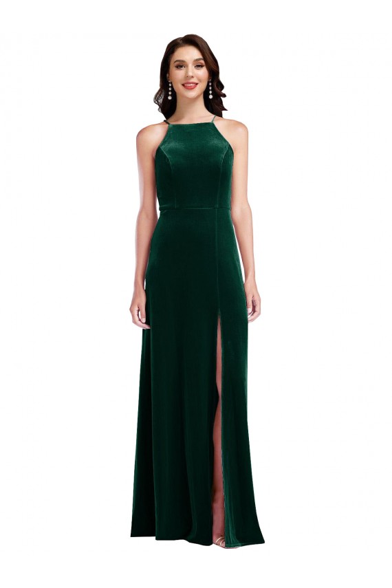 Long Dark Green Sleeveless A-Line Semi Formal Evening Dress / Prom Dress / Bridesmaid Dress Canberra